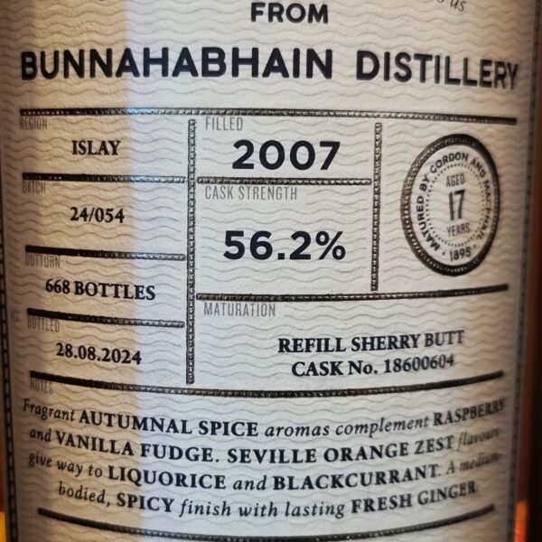 Bunnahabhain G&M Connoisseurs Choice 17y Refill Sherry Butt - 56,2% – Bild 2
